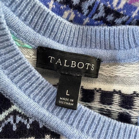 Talbots Lambswool Blend Fair Isle Sweater Womens Size Large - Picture 8 of 8